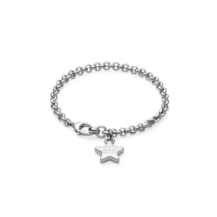 Gucci Trademark Star Sterling Silver Bracelet