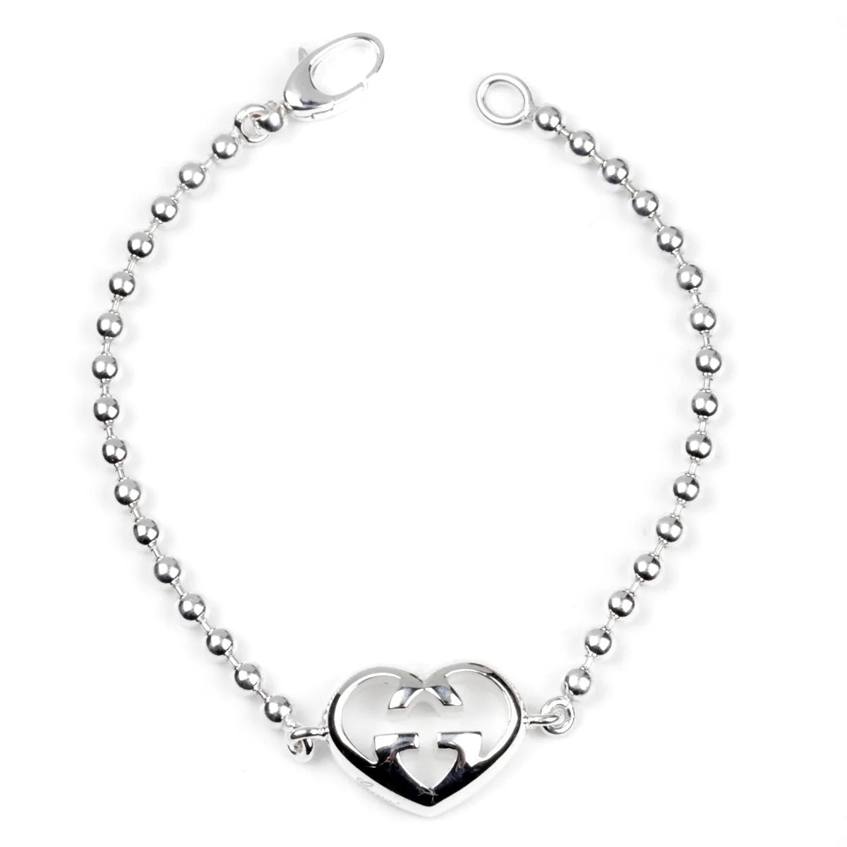 Gucci Interlocking Sterling Silver G Heart Bracelet