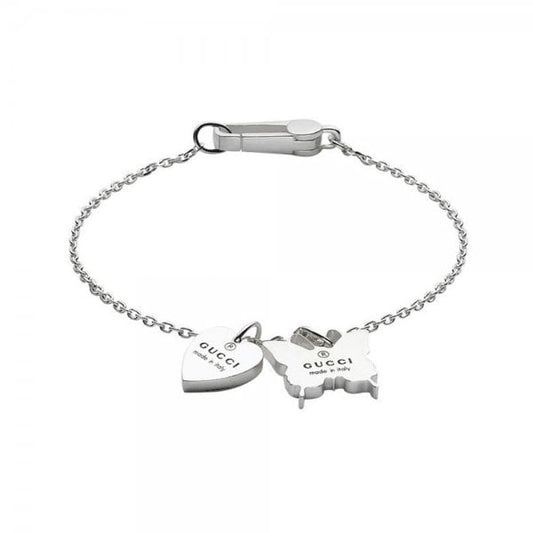 Gucci Heart & Butterfly Sterling Silver Bracelet