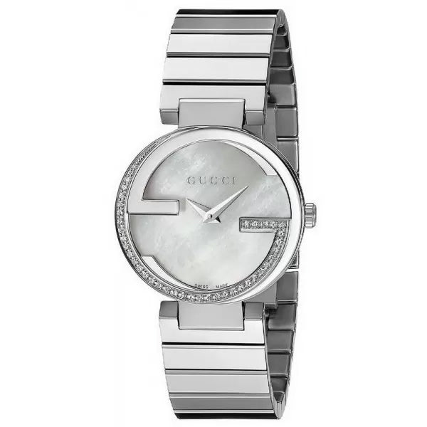 Gucci Interlocking White Mother of Pearl Dial Women's Watch YA133508