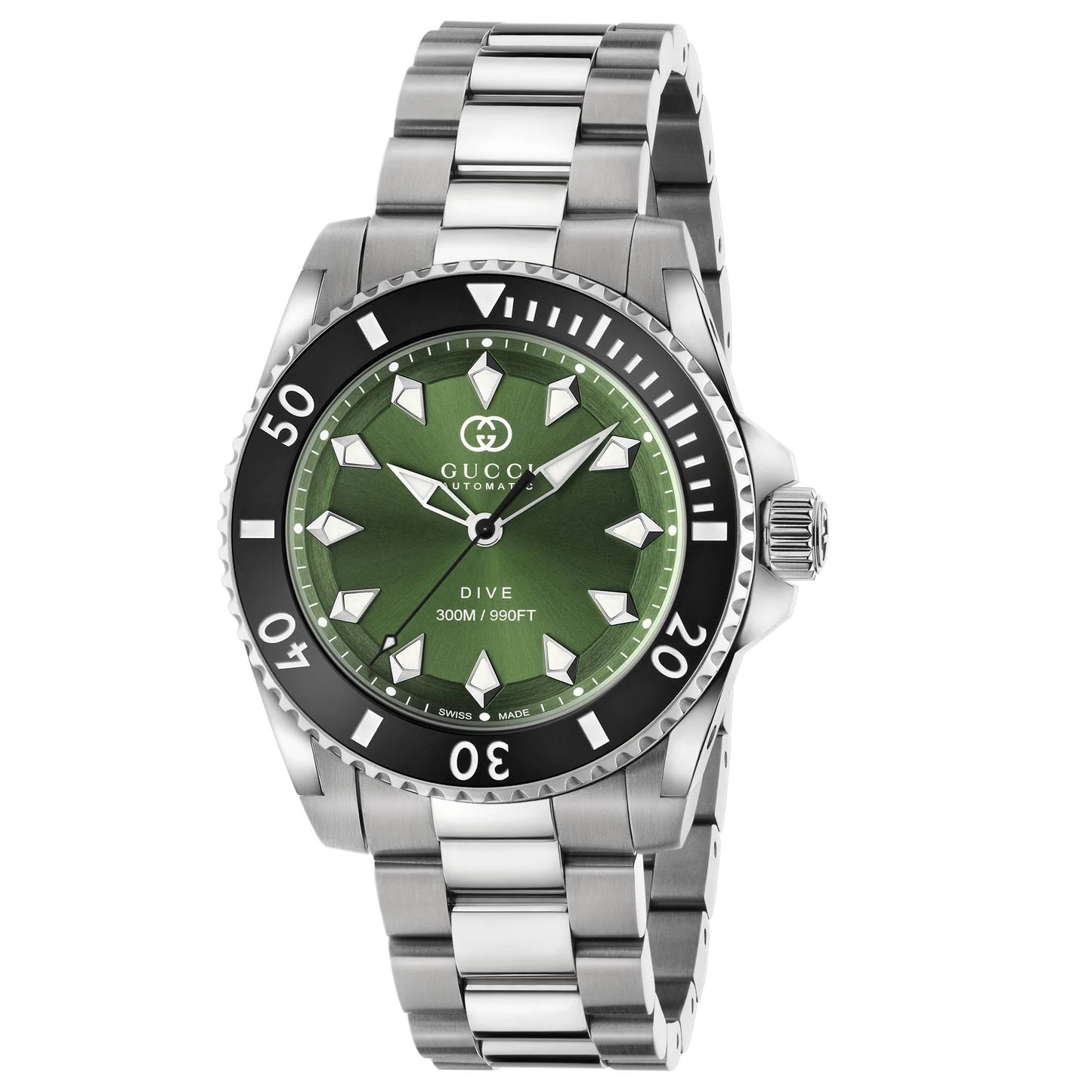 Gucci Dive Automatic Men's Green Dial Watch YA136363